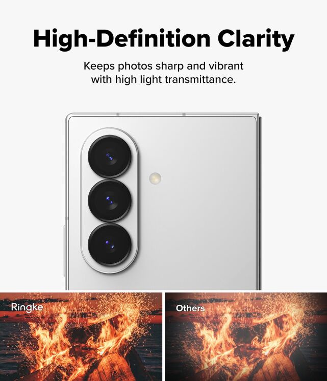 Комплект защитных стекол на камеру Ringke Camera Frame для Samsung Galaxy Fold 8 Ultra / Fold 7 (8800380460638) - Black: фото 12 из 19