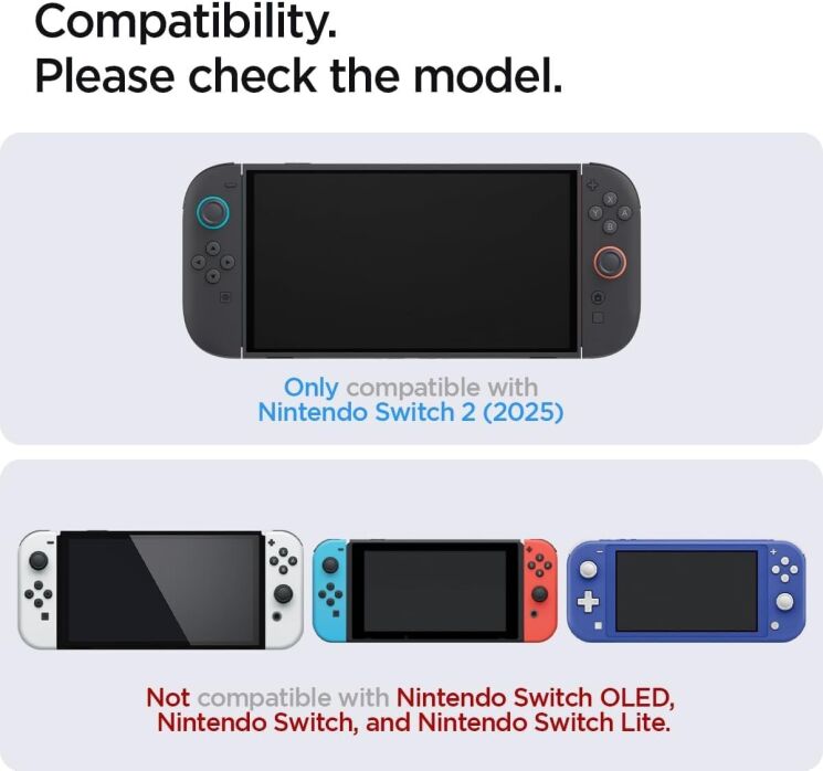 Комплект захисних стекол Spigen Glas.tR SLIM HD (FC) для Nintendo Switch 2 (AGL09370): фото 2 з 9