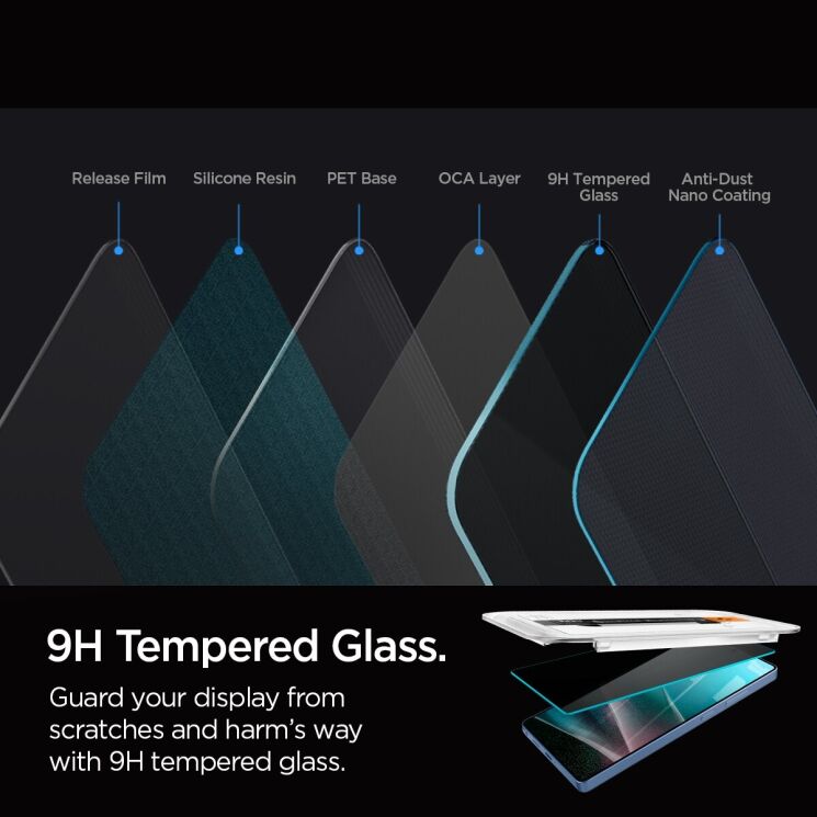 Комплект защитных стекол Spigen (SGP) GLAS.tR EZ Fit Privacy для Samsung Galaxy S25 Ultra (S938) AGL09335 - Black: фото 10 из 13