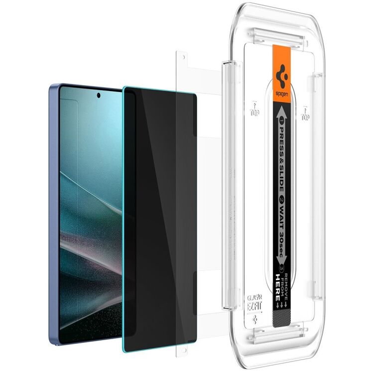 Комплект защитных стекол Spigen (SGP) GLAS.tR EZ Fit Privacy для Samsung Galaxy S25 Ultra (S938) AGL09335 - Black: фото 4 из 13