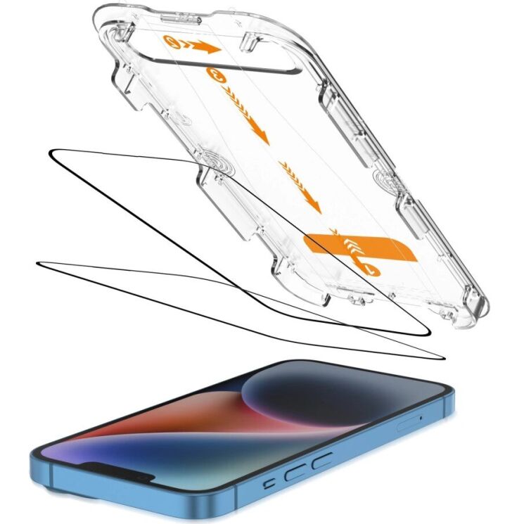 Комплект защитных стекол Tech-Protect 5D Quick Set + для Apple iPhone 13 / 13 Pro / 14 / 16e - Black: фото 2 из 6