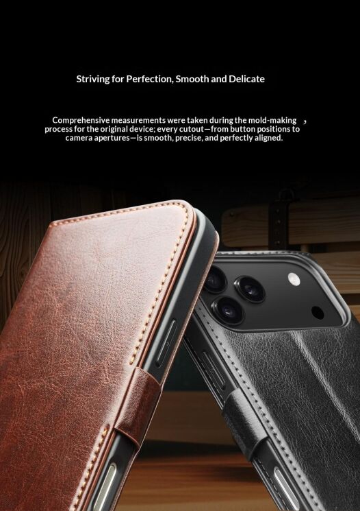 Шкіряний чохол QIALINO Classic Case для iPhone 18 Pro - Black (423650B) Шкіряний чохол QIALINO Classic Case для iPhone 18 Pro - Black: фото 13 з 13