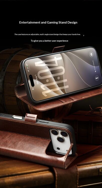 Шкіряний чохол QIALINO Classic Case для iPhone 18 Pro - Black (423650B) Шкіряний чохол QIALINO Classic Case для iPhone 18 Pro - Black: фото 11 з 13
