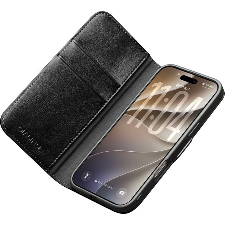 Шкіряний чохол QIALINO Classic Case для iPhone 18 Pro - Black (423650B) Шкіряний чохол QIALINO Classic Case для iPhone 18 Pro - Black: фото 2 з 13