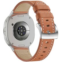 Шкіряний ремінець Deexe Genuine Leather для Samsung Galaxy Watch 8 (40/44mm) / 8 Classic - Brown: фото 1 з 5