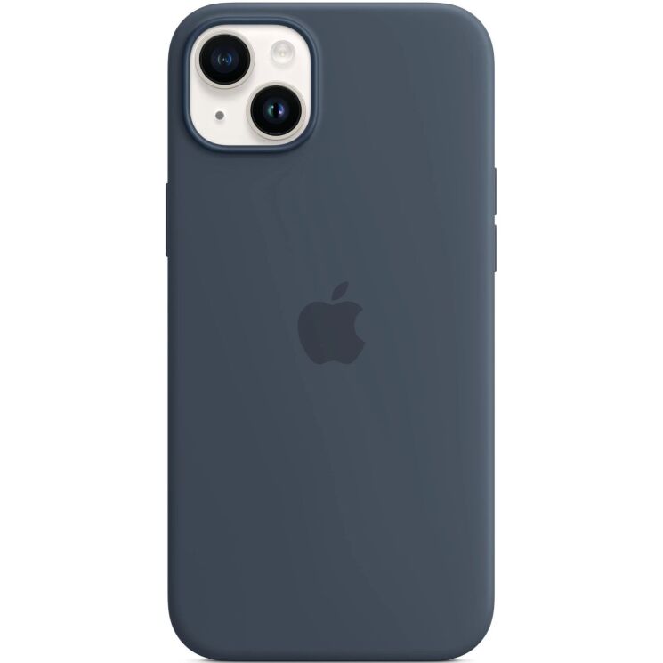 Оригинальный чехол Silicone Case with MagSafe для Apple iPhone 14 Plus (MPT53) - Storm Blue: фото 3 из 5