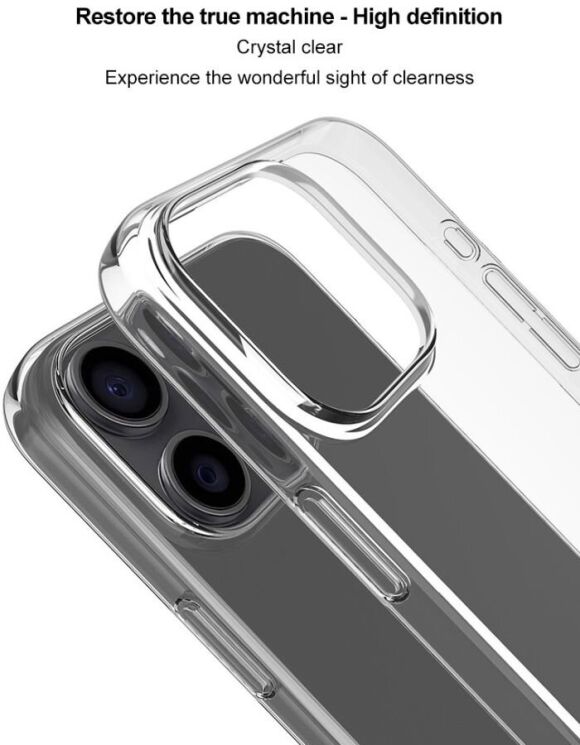 Пластиковый чехол IMAK Crystal II Pro для Apple iPhone 16 - Transparent: фото 9 из 10
