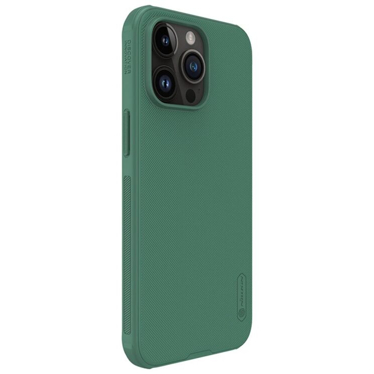 Пластиковый чехол NILLKIN Frosted Shield Pro для Apple iPhone 15 Pro Max - Green: фото 5 из 11