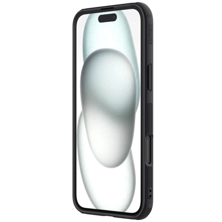 Пластиковый чехол NILLKIN Frosted Shield Pro для Apple iPhone 16 - Black: фото 5 из 18