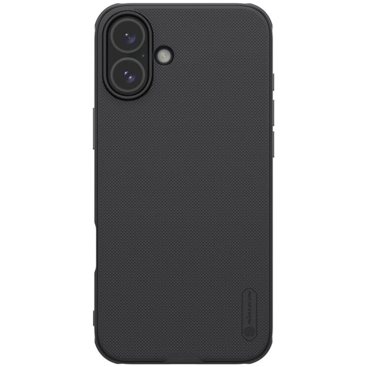 Пластиковый чехол NILLKIN Frosted Shield Pro для Apple iPhone 16 - Black: фото 1 из 18