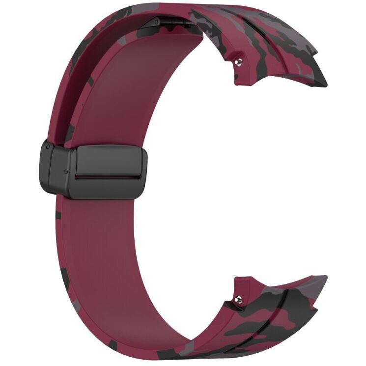 Ремінець Deexe Camo Silicone для Samsung Galaxy Watch 4 / 4 Classic / 5 / 5 Pro - Wine Red: фото 3 з 6