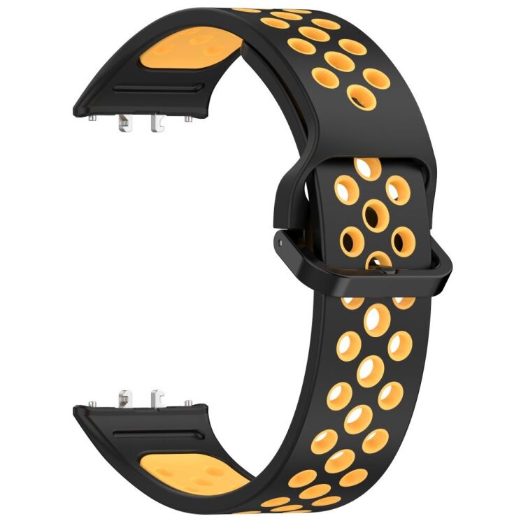 Ремешок Deexe Dot Color для Samsung Galaxy Fit 3 - Black / Yellow: фото 3 из 7