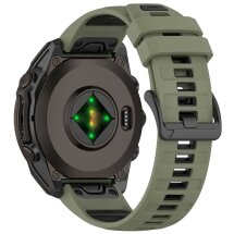 Ремешок Deexe Dual Color для часов с шириной крепления 22мм - Army Green / Black: фото 1 из 4