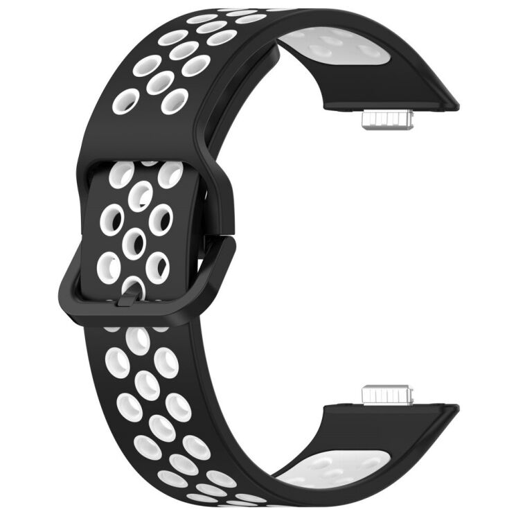 Ремешок Deexe Dual Color для Huawei Watch Fit 3 - Black / White: фото 2 из 7