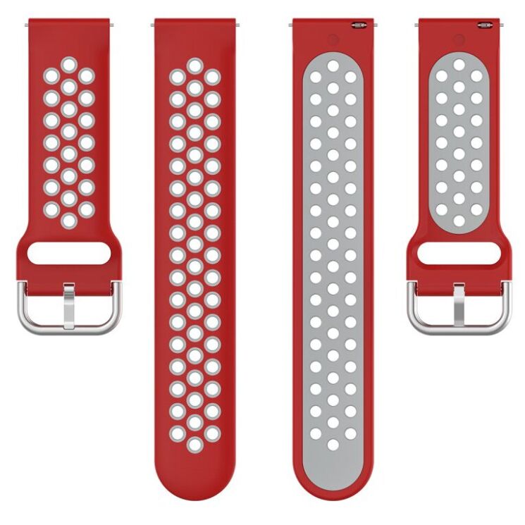 Ремешок Deexe Dual Color для Samsung Galaxy Watch 3 (45mm) - Red / Grey: фото 2 из 5