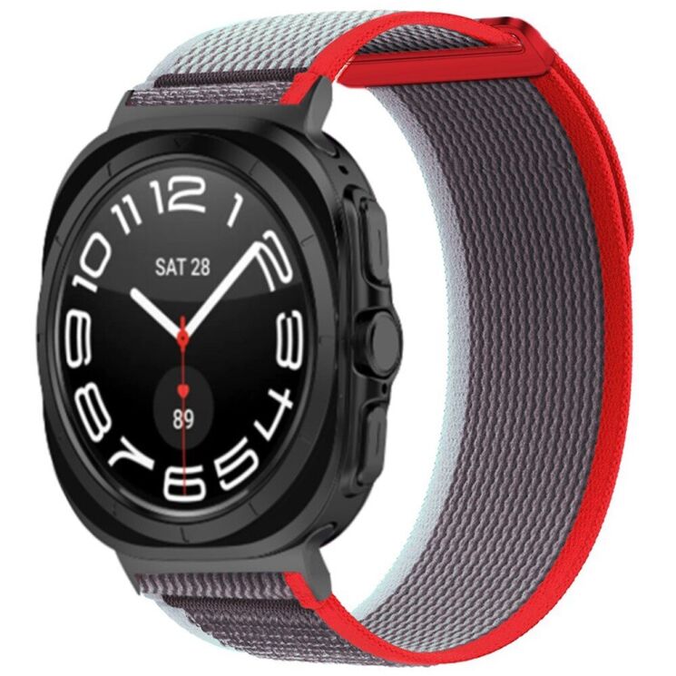 Ремешок Deexe Fastener Strap для Samsung Galaxy Watch Ultra (47mm) - Red / Grey: фото 3 из 3