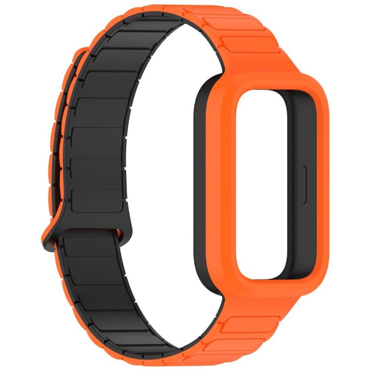 Ремешок Deexe Flexible Fit для Xiaomi Mi Smart Band 9 Active / Redmi Band 3 - Black / Orange: фото 3 из 6