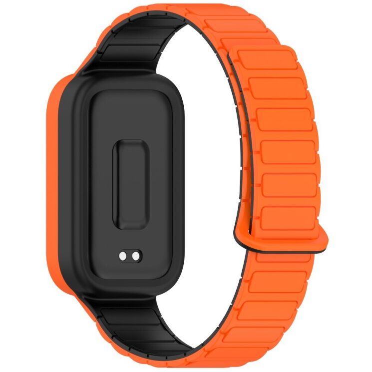 Ремешок Deexe Flexible Fit для Xiaomi Mi Smart Band 9 Active / Redmi Band 3 - Black / Orange: фото 1 из 6