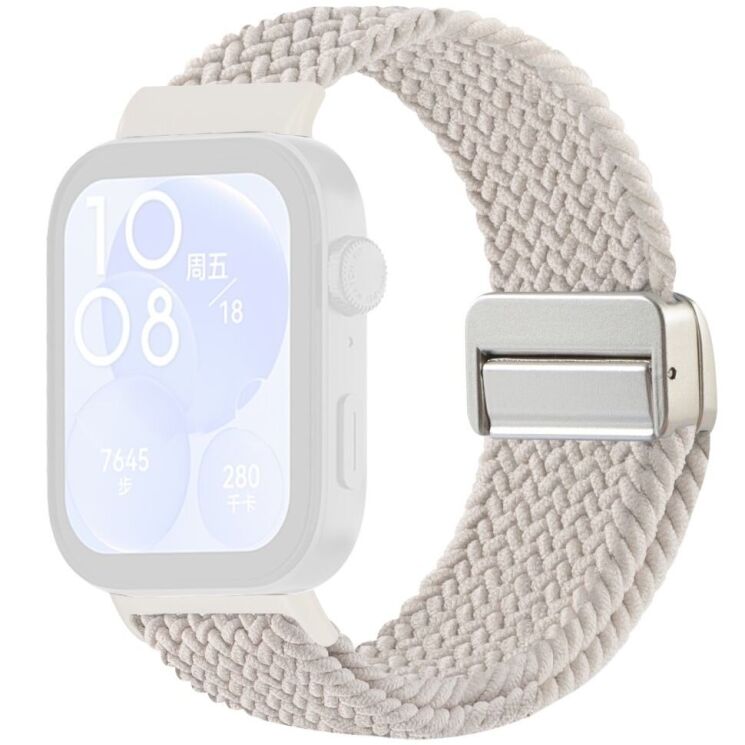 Ремешок Deexe Knitted Strap для Huawei Watch Fit 3 / Fit 4 / Fit 4 Pro - Light Starlight: фото 1 из 7