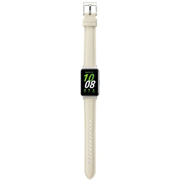 Ремінець Deexe Leather Strap для Samsung Galaxy Fit 3 - Milky White: фото 3 з 4