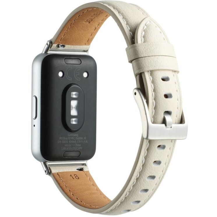 Ремінець Deexe Leather Strap для Samsung Galaxy Fit 3 - Milky White: фото 2 з 4