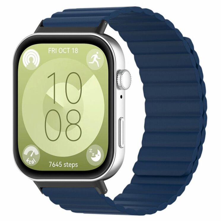 Ремешок Deexe Magnetic Band для Huawei Watch Fit 3 - Midnight Blue: фото 2 из 3