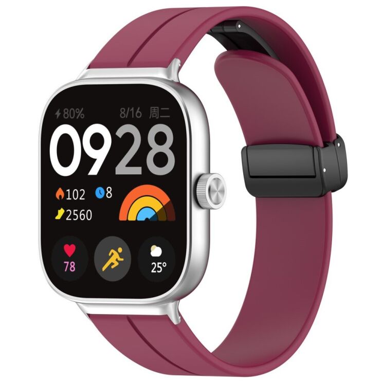 Ремешок Deexe Magnetic Braselet для Xiaomi Redmi Watch 4 / Mi Smart Band 8 Pro / Band 9 Pro - Wine Red: фото 4 из 8