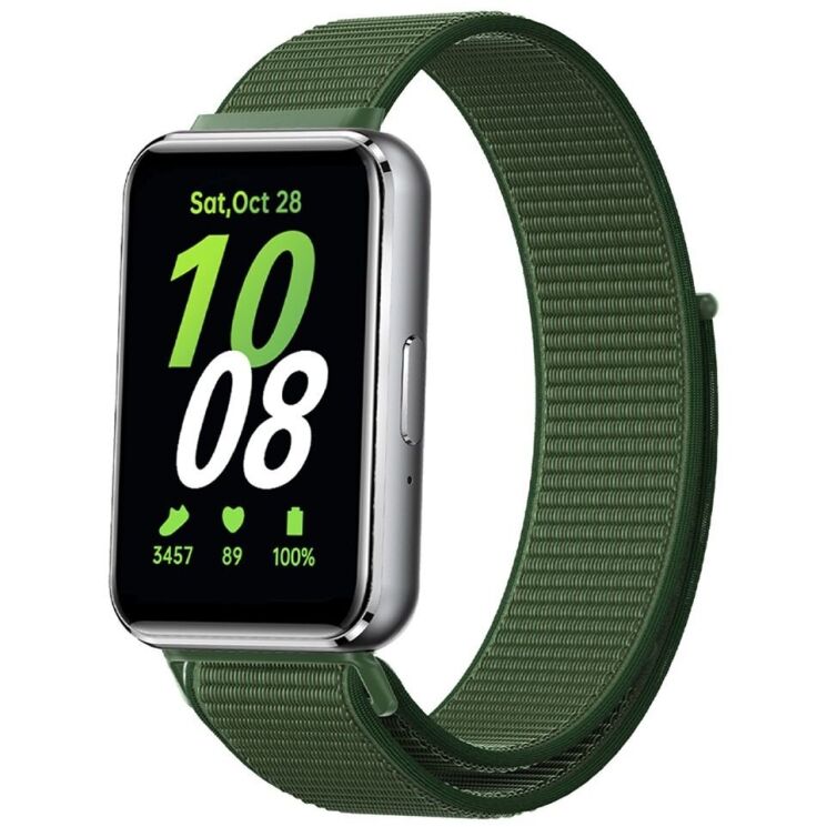 Ремінець Deexe Nylon Loop для Samsung Galaxy Fit 3 - Army Green: фото 2 з 3