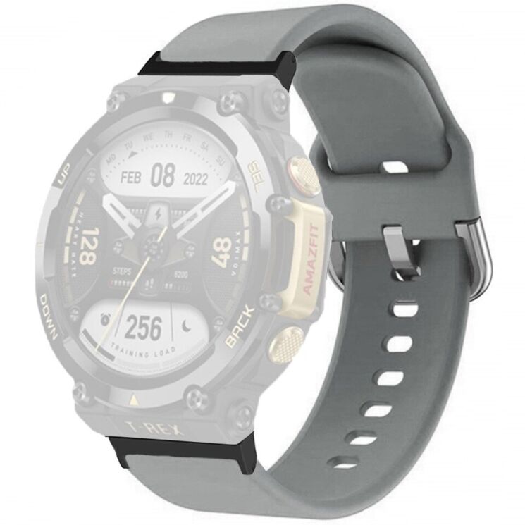 Ремешок Deexe Silicone Strap для Amazfit T-ReX 2 - Grey: фото 1 из 5
