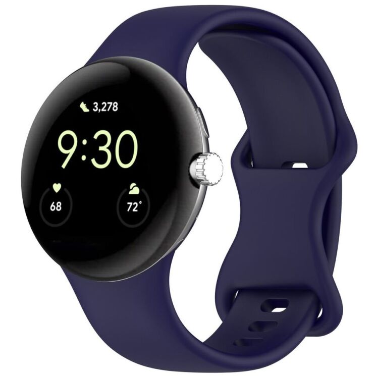 Ремешок Deexe Soft Touch для Google Pixel Watch 3 (45mm) - Midnight Blue: фото 4 из 5