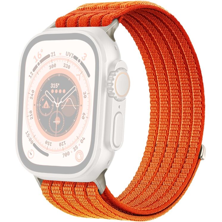 Ремешок Deexe Soft Weave для Apple Watch 49 / 46 / 45 / 44 / SE 44 / 42 (Series 1-3) / Ultra / Ultra 2 / Ultra 3 - Orange: фото 1 из 5