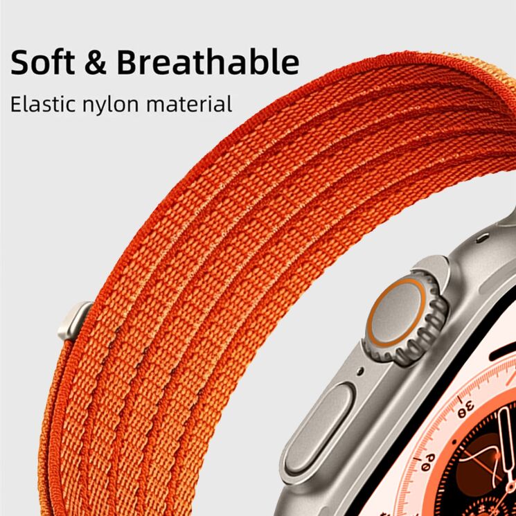 Ремешок Deexe Soft Weave для Apple Watch 49 / 46 / 45 / 44 / SE 44 / 42 (Series 1-3) / Ultra / Ultra 2 / Ultra 3 - Grey: фото 4 из 5