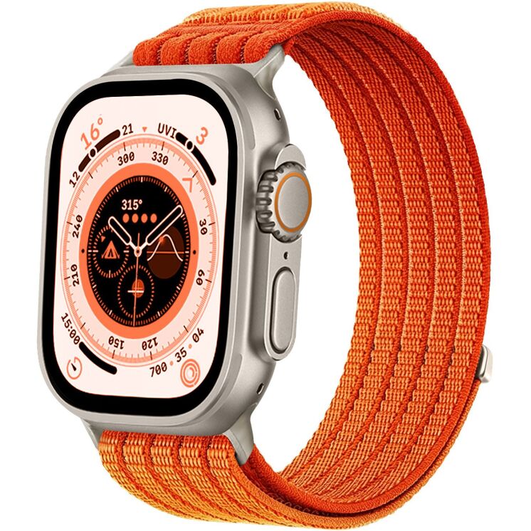 Ремешок Deexe Soft Weave для Apple Watch 49 / 46 / 45 / 44 / SE 44 / 42 (Series 1-3) / Ultra / Ultra 2 / Ultra 3 - Orange: фото 2 из 5