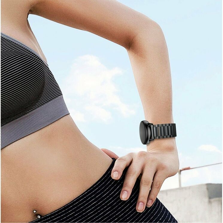 Ремінець Deexe Stainless Steel для Samsung Watch Active - Black: фото 5 з 5