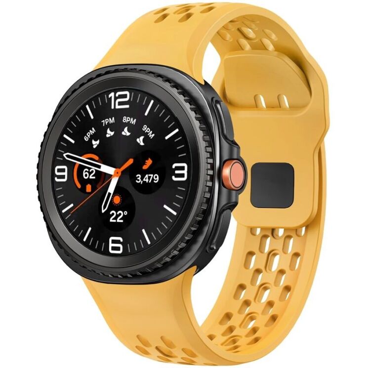 Ремінець KALEBOL Hole Design для Samsung Galaxy Watch 8 (40/44mm) / 8 Classic - Yellow: фото 3 з 7