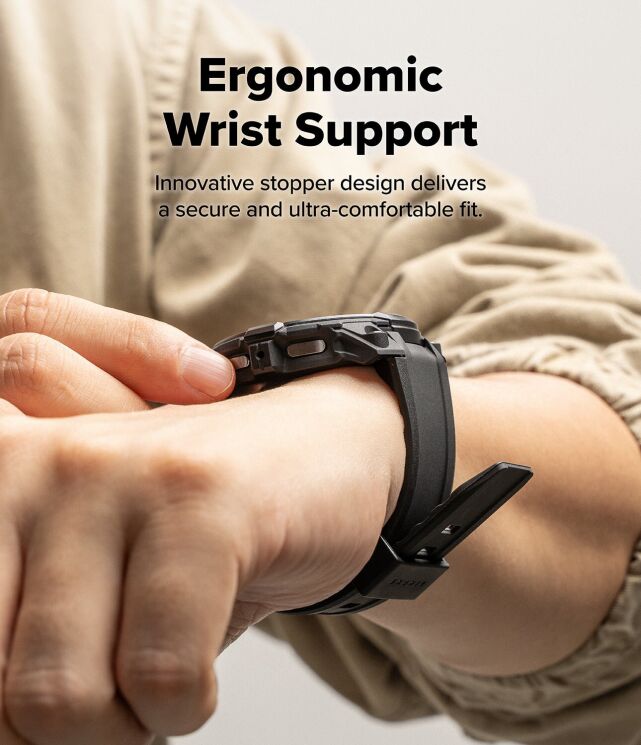 Ремінець Ringke Rugged Gear (FW) для Samsung Galaxy Watch 8 (44mm) 8800328814189 - All Black: фото 9 з 17