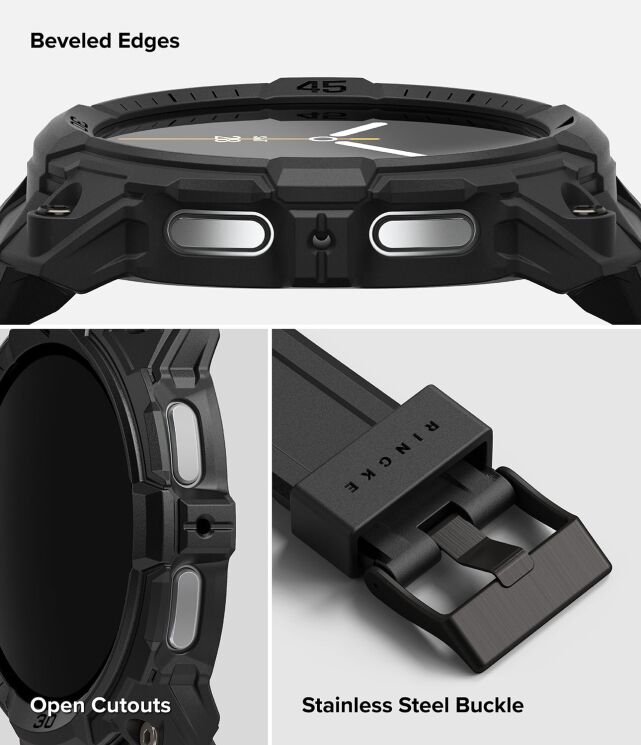 Ремінець Ringke Rugged Gear (FW) для Samsung Galaxy Watch 8 (44mm) 8800328814189 - All Black: фото 13 з 17