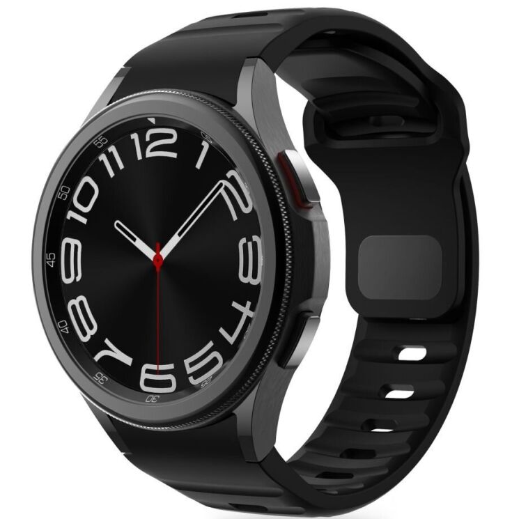 Ремешок Tech-Protect Silicone Line для Samsung Galaxy Watch 4 / 4 Classic / 5 / 5 Pro / 6 / 6 Classic / 7 / FE (5906302313600) - Black: фото 1 из 6