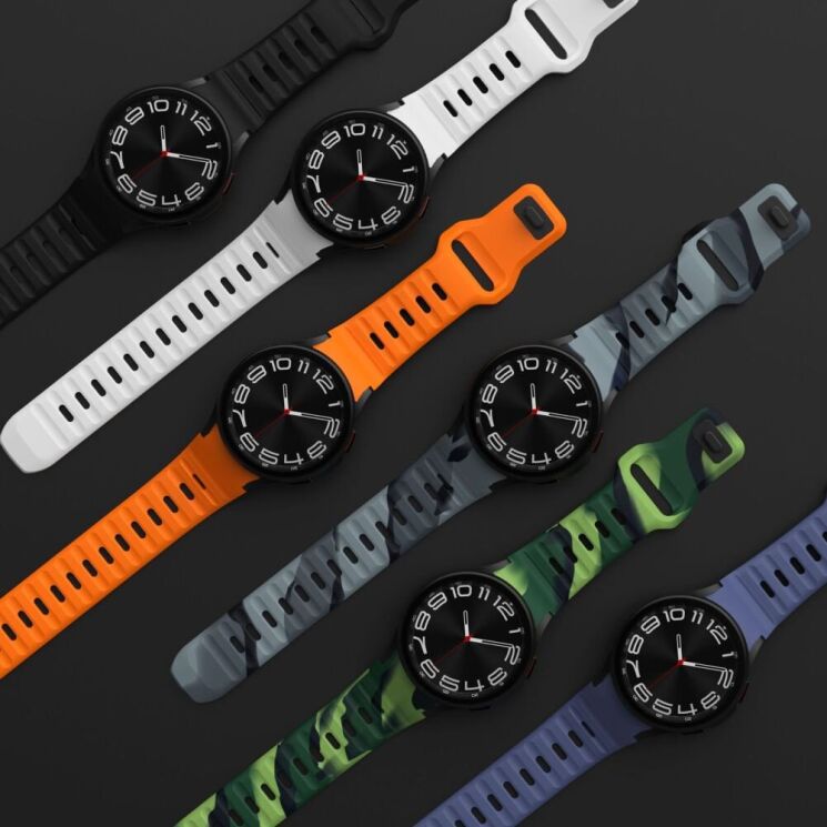 Ремінець Tech-Protect Silicone Line для Samsung Galaxy Watch 4 / 4 Classic / 5 / 5 Pro / 6 / 6 Classic / 7 / FE 5906302313594 - Orange: фото 3 з 6
