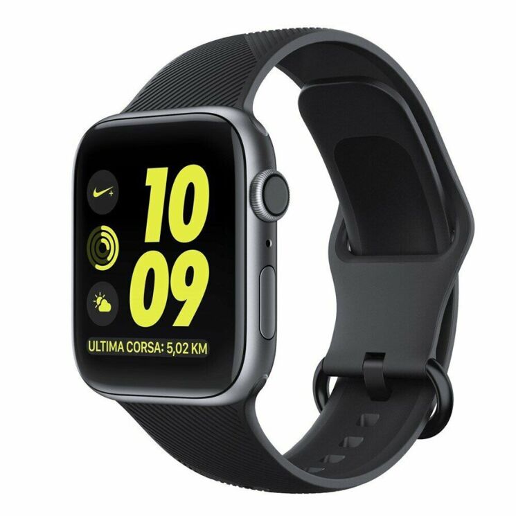 Ремешок UniCase Twill Texture Strap для Apple Watch 46 / 45 / 44 / SE 44 / 42 (Series 1-3) / Ultra / Ultra 2 / Ultra 3 - Black: фото 1 из 7