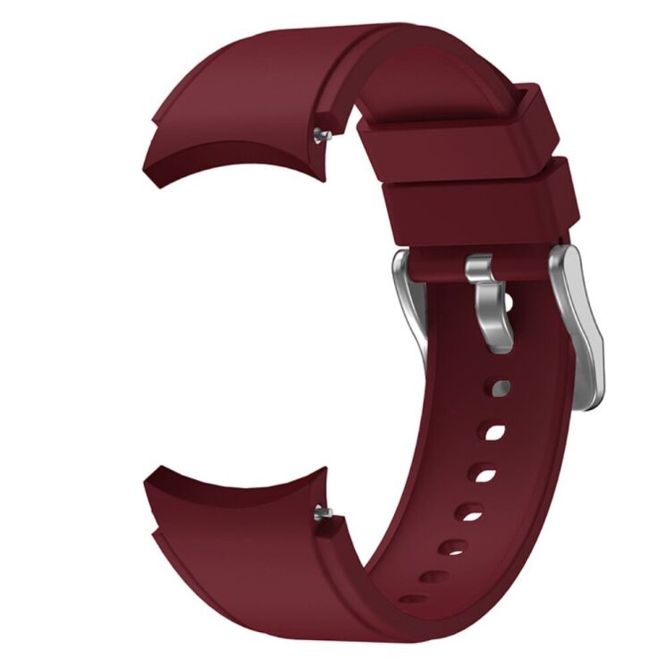 Ремешок UniCase Silicone Band для Samsung Galaxy Watch 4 / 4 Classic / 5 / 5 Pro / 6 / 6 Classic / 7 / FE - Wine Red: фото 3 из 7