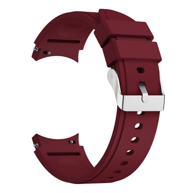 Ремешок UniCase Silicone Band для Samsung Galaxy Watch 4 / 4 Classic / 5 / 5 Pro / 6 / 6 Classic / 7 / FE - Wine Red: фото 1 из 7