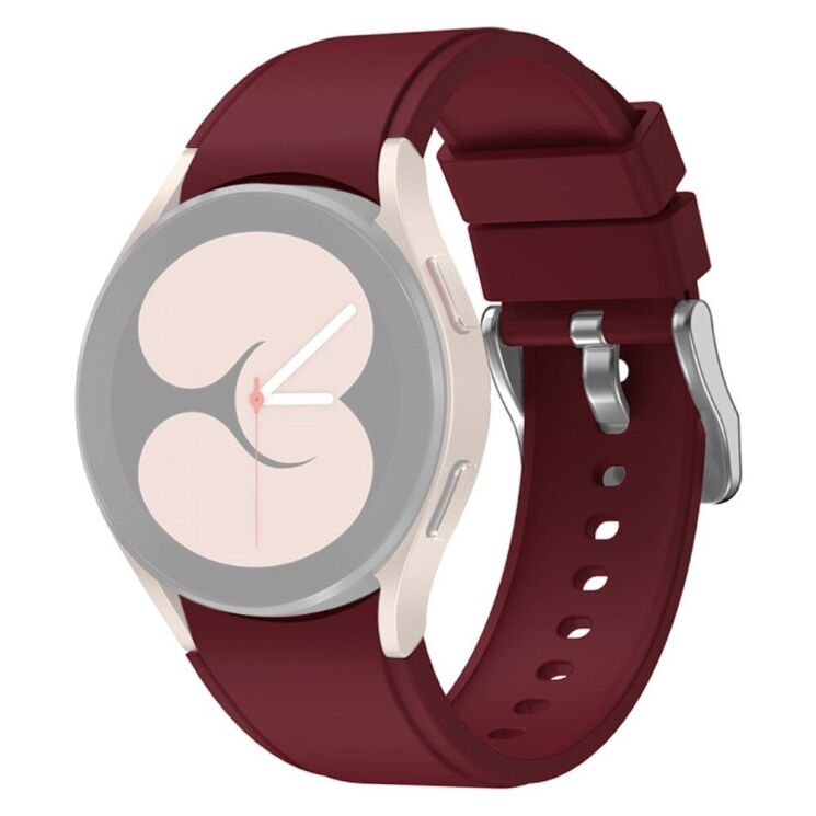 Ремешок UniCase Silicone Band для Samsung Galaxy Watch 4 / 4 Classic / 5 / 5 Pro / 6 / 6 Classic / 7 / FE - Wine Red: фото 2 из 7