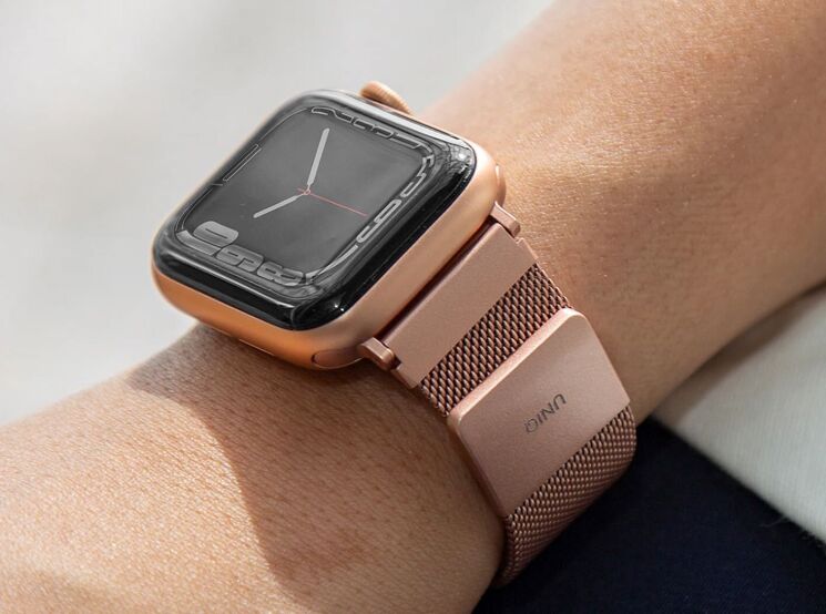Ремінець UNIQ Dante для Apple Watch 46 / 45 / 44 / SE 44 / 42 (Series 1-3) / Ultra / Ultra 2 - Graphite: фото 2 з 4