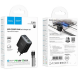 Мережевий зарядний пристрій Hoco C160A GaN 65W + QC3.0 (2Type-C + USB) + кабель Type-C to Type-C - Black (995639B). Фото 7 з 7