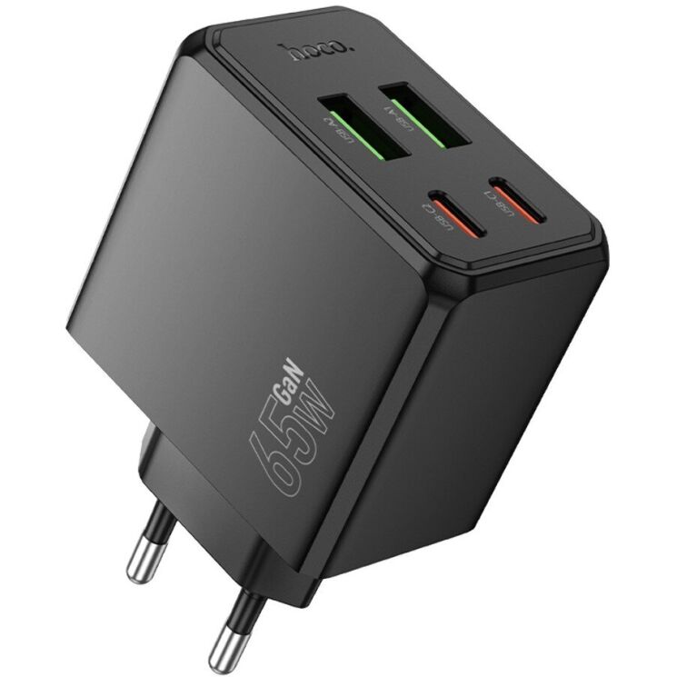Мережевий зарядний пристрій Hoco CS19A PD65W 2C+2U - Black: фото 1 з 8