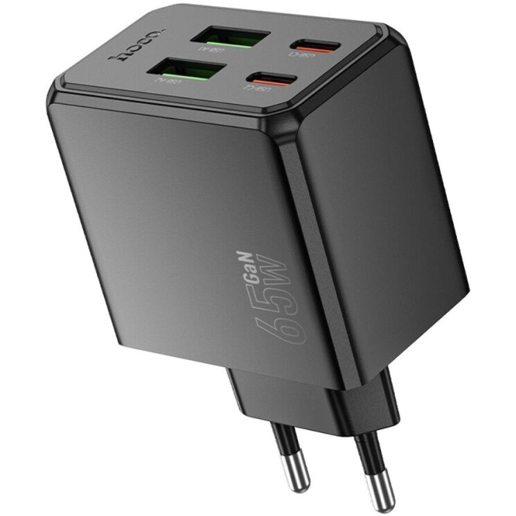 Мережевий зарядний пристрій Hoco CS19A PD65W 2C+2U - Black: фото 3 з 8
