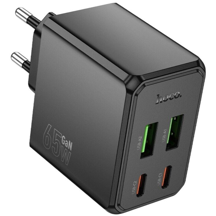 Мережевий зарядний пристрій Hoco CS19A PD65W 2C+2U - Black: фото 2 з 8