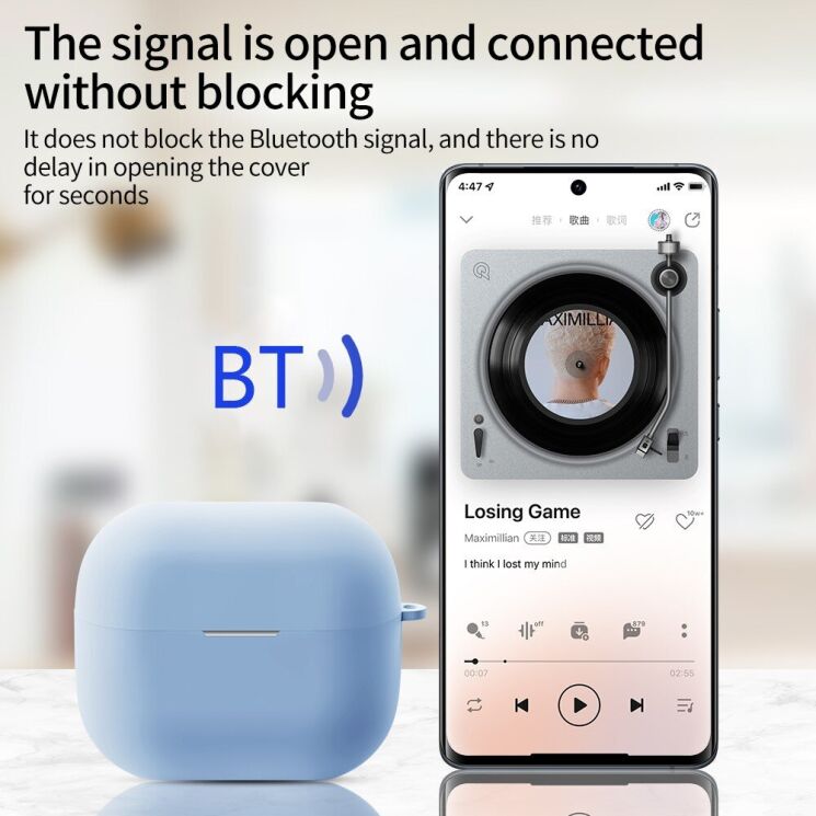 Силиконовый чехол Deexe Silicone Case (FH) для Samsung Galaxy Buds 3 / Buds 3 Pro - Green: фото 3 из 10