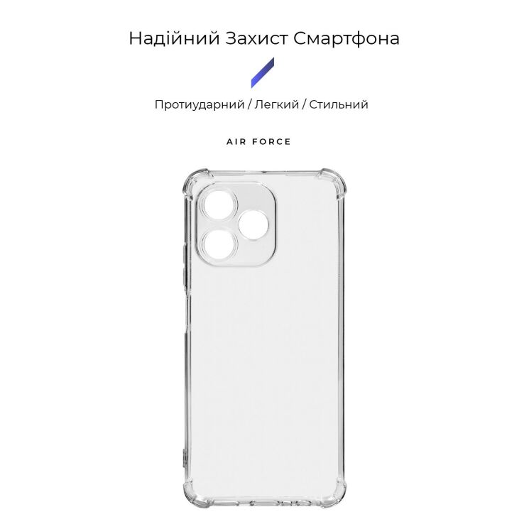 Силиконовый (TPU) чехол ArmorStandart Air Force для Realme C51 / C53 / Note 50 - Transparent: фото 3 из 3